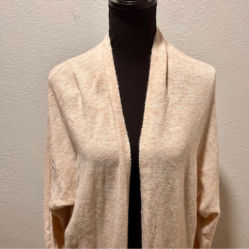 Grade & Gather Cozy Tan Open Front Cardigan Duster with Pockets - Picture 3 of 13